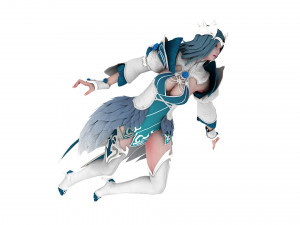 CG Woman warrior beauty female character Low-poly Modello 3D