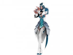 CG Woman warrior beauty female character Low-poly 3D Model