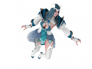 CG Woman warrior beauty female character Low-poly Modello 3D