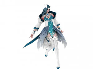 CG Woman warrior beauty female character Low-poly 3D Model