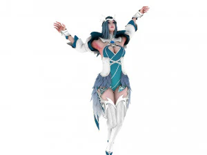 CG Woman warrior beauty female character Low-poly 3D Model