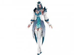 CG Woman warrior beauty female character Low-poly 3D Model