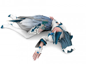 CG Woman warrior beauty female character Low-poly Modello 3D