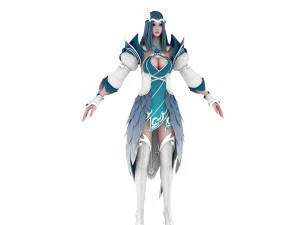 CG Woman warrior beauty female character Low-poly 3D Model