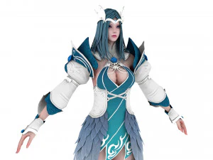 CG Woman warrior beauty female character Low-poly 3D Model