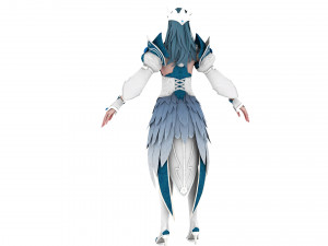 CG Woman warrior beauty female character Low-poly Modello 3D