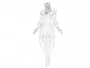 CG Woman warrior beauty female character Low-poly Modello 3D