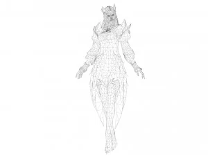 CG Woman warrior beauty female character Low-poly 3D Model