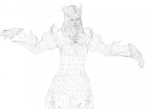 CG Woman warrior beauty female character Low-poly 3D Model