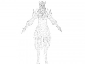 CG Woman warrior beauty female character Low-poly Modello 3D