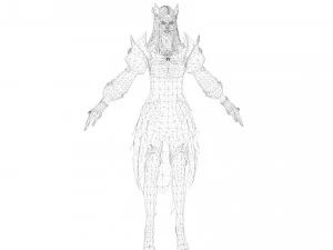 CG Woman warrior beauty female character Low-poly 3D Model