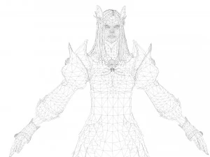 CG Woman warrior beauty female character Low-poly 3D Model