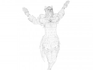 CG Woman warrior beauty female character Low-poly Modello 3D