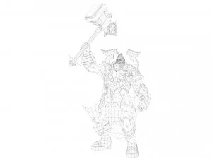 Warrior Rigged 3D Model