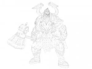 Warrior Rigged 3D Model