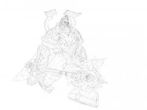 Warrior Rigged 3D Model