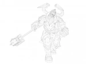 Warrior Rigged 3D Model