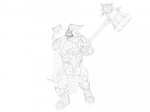 Warrior Rigged 3D Model