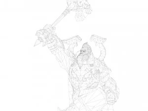 Warrior Rigged 3D Model