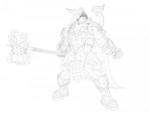 Warrior Rigged 3D Model