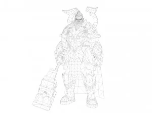 Warrior Rigged 3D Model
