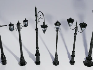 StreetLamps6Pack Vol 1 3D Model