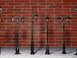 StreetLamps6Pack Vol 1 3D Model