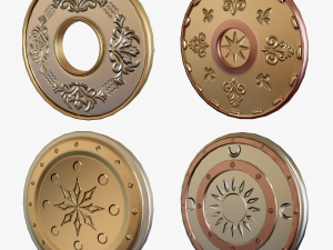 Metallic Coins Pack01 3D Model