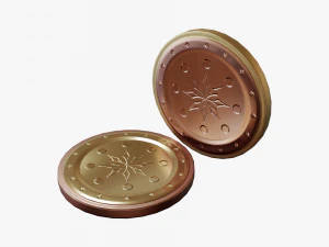 Metallic Coins Pack01 3D Model