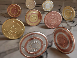 Metallic Coins Pack01 Model 3D