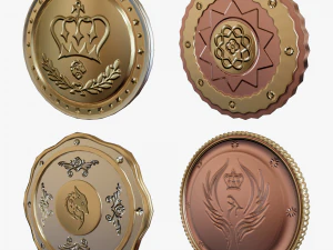 Pacchetto monete metalliche02 Modello 3D