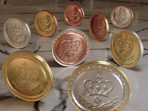 Metallic Coins Pack02 3D 模型