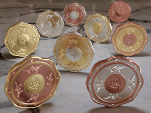 Metallic Coins Pack02 3D 模型