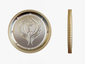 Metallic Coins Pack02 3D Model