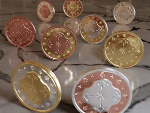 Metallic Coins Pack03 3D Model