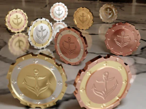 Metallic Coins Pack03 3D Model