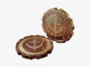 Metallic Coins Pack03 Model 3D
