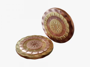 Metallic Coins Pack03 3D Model
