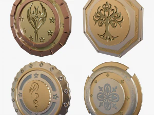 Metallic Coins Pack04 3D Model