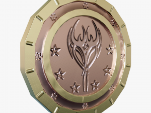 Metallic Coins Pack04 3D 模型