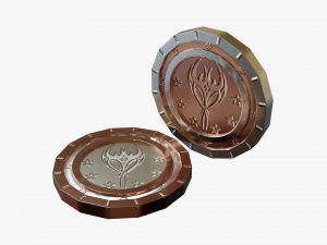 Metallic Coins Pack04 3D 模型