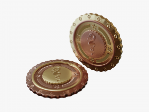 Metallic Coins Pack04 3D 模型