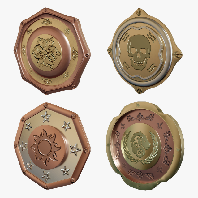 Metallic Coins Pack05 Modelo 3D .c4d .max .obj .3ds .fbx .stl .blend 