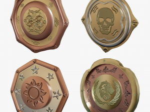 Metallic Coins Pack05 3D Model