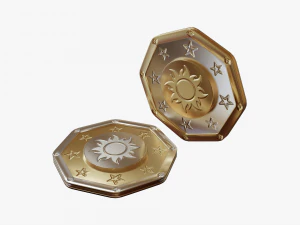 Metallic Coins Pack05 3D Model