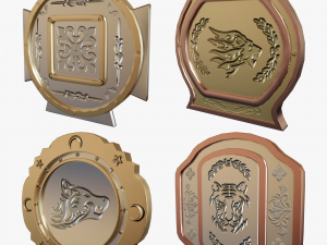 Metallic Coins Pack06 3D Model