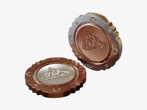 Metallic Coins Pack06 3D Model