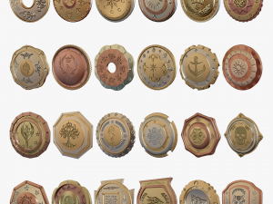 Metallic Coins Full Pack 3D Model