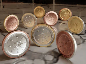 Metallic Coins Full Pack 3D Model