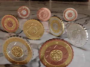 Metallic Coins Full Pack 3D Model